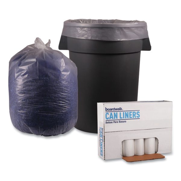 Recycled Low-Density Polyethylene Can Liners, 60 gal, 1.1 mil, 38" x 58", Clear, 10 Bags/Roll, 10 Rolls/Carton - Image 4