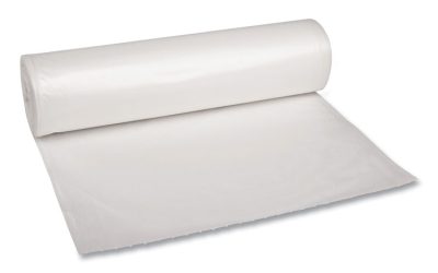 Recycled Low-Density Polyethylene Can Liners, 60 gal, 1.1 mil, 38″ x 58″, Clear, 10 Bags/Roll, 10 Rolls/Carton