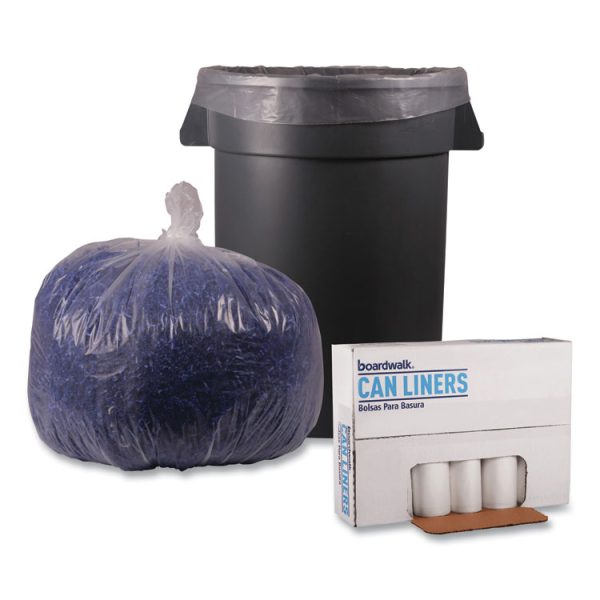 Recycled Low-Density Polyethylene Can Liners, 33 gal, 1.4 mil, 33" x 39", Clear, 10 Bags/Roll, 10 Rolls/Carton - Image 4