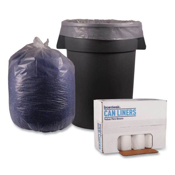 Recycled Low-Density Polyethylene Can Liners, 56 gal, 1.4 mil, 43" x 47", Clear, 10 Bags/Roll, 10 Rolls/Carton - Image 4