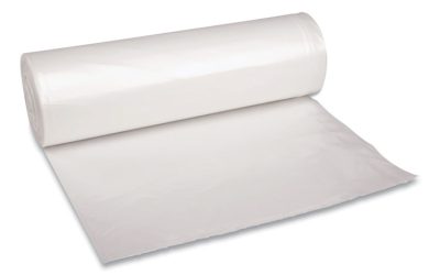 Recycled Low-Density Polyethylene Can Liners, 60 gal, 1.4 mil, 38″ x 58″, Clear, 10 Bags/Roll, 10 Rolls/Carton