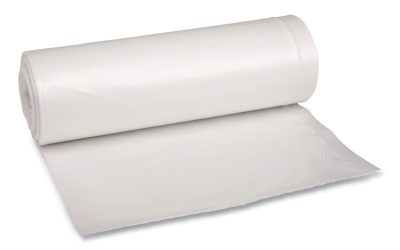 Recycled Low-Density Polyethylene Can Liners, 60 gal, 1.75 mil, 38″ x 58″, Clear, 10 Bags/Roll, 10 Rolls/Carton
