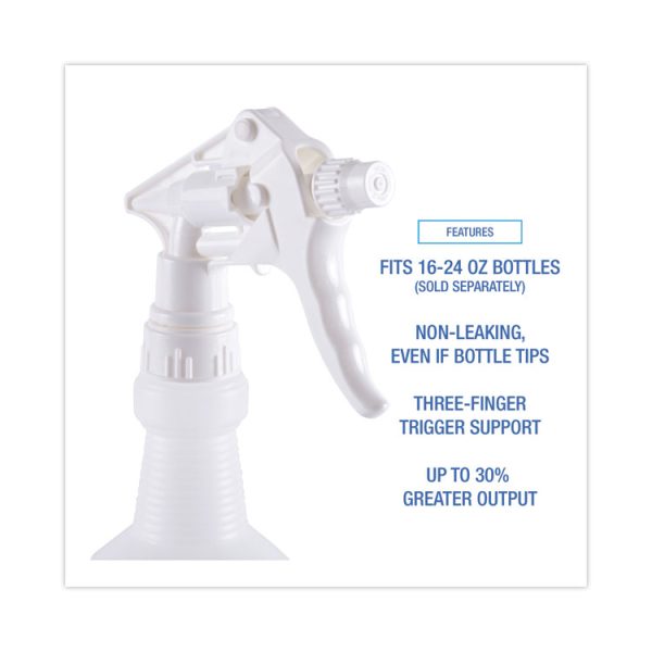 Trigger Sprayer 250, 8" Tube, Fits 16-24 Oz Bottles, White, 24/carton - Image 4
