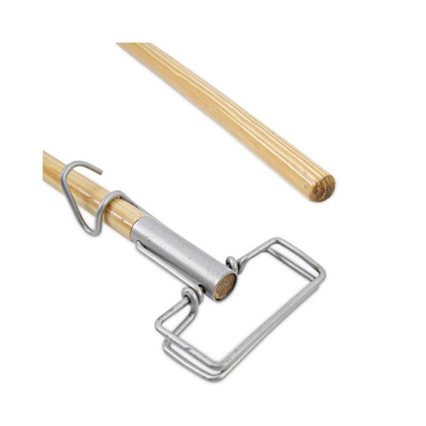 Spring Grip Metal Head Mop Handle for Most Mop Heads, Wood, 60", Natural - Image 4