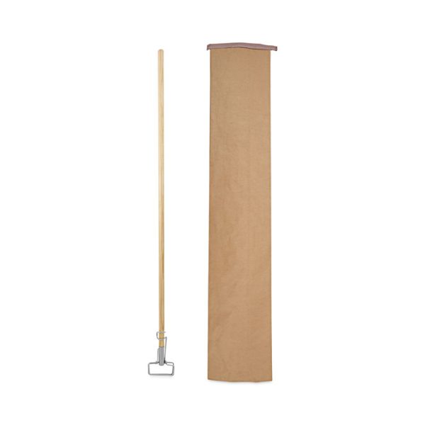 Spring Grip Metal Head Mop Handle for Most Mop Heads, Wood, 60", Natural - Image 6