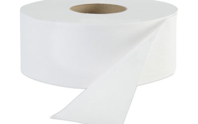 JRT Jr. Bath Tissue, Jumbo, Septic Safe, 1-Ply, White, 3.3″ x 2,000 ft, 12/Carton