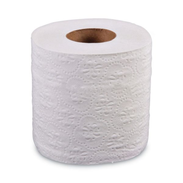 2-Ply Toilet Tissue, Standard, Septic Safe, White, 4 x 3, 500 Sheets/Roll, 96 Rolls/Carton - Image 2