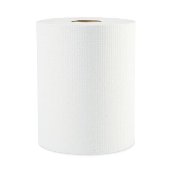 Hardwound Paper Towels, 1-Ply, 8" X 600 Ft, White, 2" Core, 12 Rolls/carton