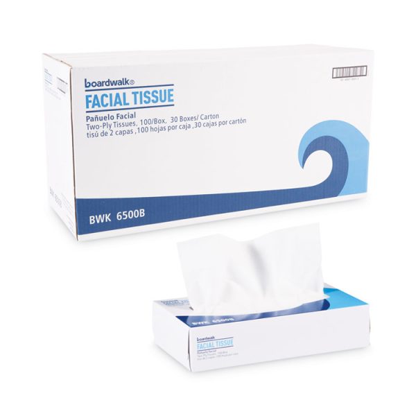 Office Packs Facial Tissue, 2-Ply, White, Flat Box, 100 Sheets/box, 30 Boxes/carton - Image 5