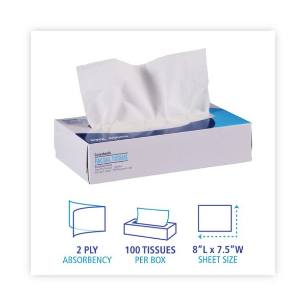 Office Packs Facial Tissue, 2-Ply, White, Flat Box, 100 Sheets/box, 30 Boxes/carton - Image 2