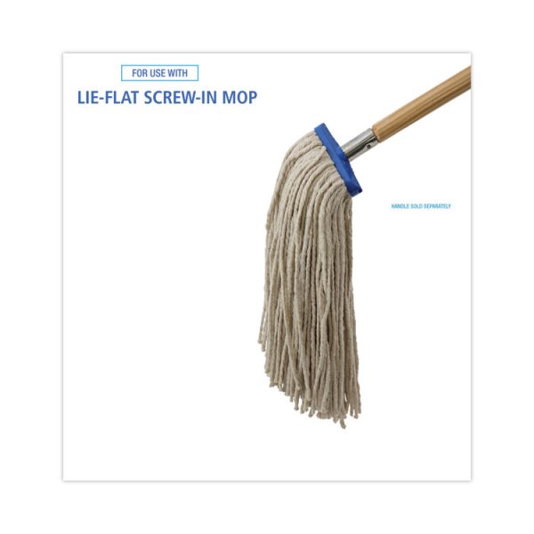 Cut-End Lie-Flat Wet Mop Head, Cotton, 16oz, White, 12/carton - Image 3