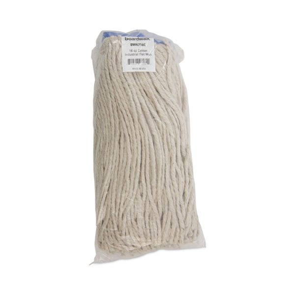 Cut-End Lie-Flat Wet Mop Head, Cotton, 16oz, White, 12/carton - Image 7