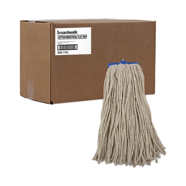 Cut-End Lie-Flat Wet Mop Head, Cotton, 16oz, White, 12/carton - Image 9