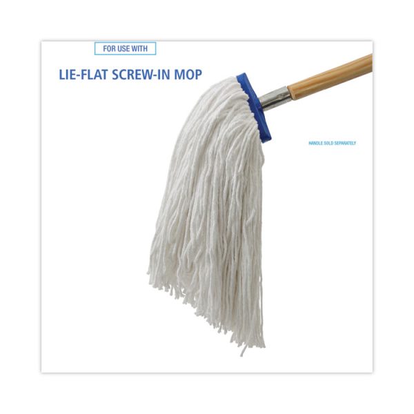 Mop Head, Economical Lie-Flat Head, Rayon Fiber, 20oz, White, 12/carton - Image 3