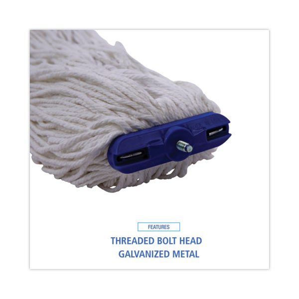 Mop Head, Economical Lie-Flat Head, Rayon Fiber, 20oz, White, 12/carton - Image 6
