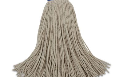 Cut-End Lie-Flat Wet Mop Head, Cotton, 24oz, White, 12/carton