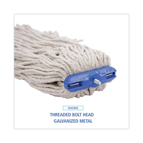 Cut-End Lie-Flat Wet Mop Head, Cotton, 24oz, White, 12/carton - Image 6