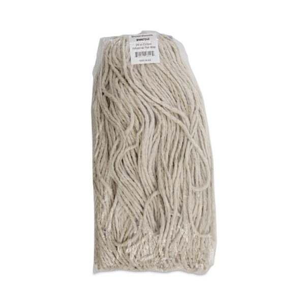 Cut-End Lie-Flat Wet Mop Head, Cotton, 24oz, White, 12/carton - Image 7