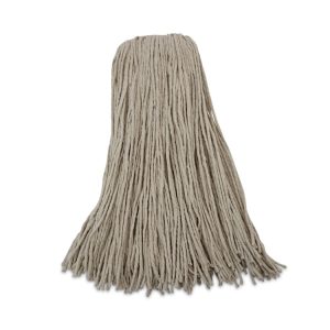 Mop Head, Economical Lie-Flat Head, Cotton Fiber, 32oz, White, 12/carton