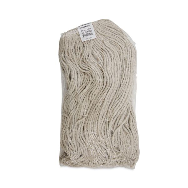 Mop Head, Economical Lie-Flat Head, Cotton Fiber, 32oz, White, 12/carton - Image 7