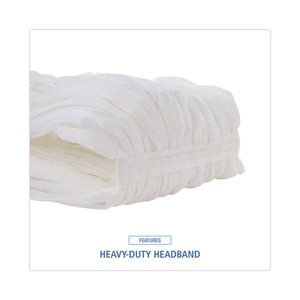 Mop Head, Looped, Enviro Clean With Tailband, Medium, White, 12/carton - Image 6