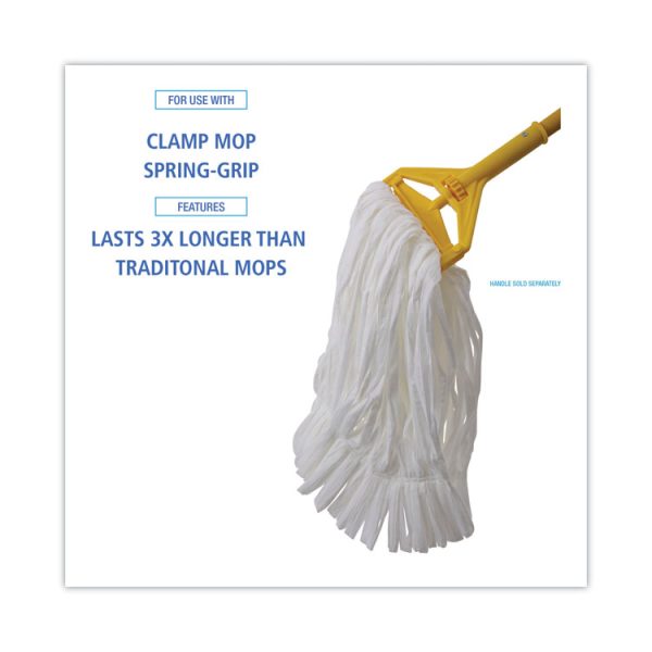 Mop Head, Looped, Enviro Clean With Tailband, Medium, White, 12/carton - Image 3