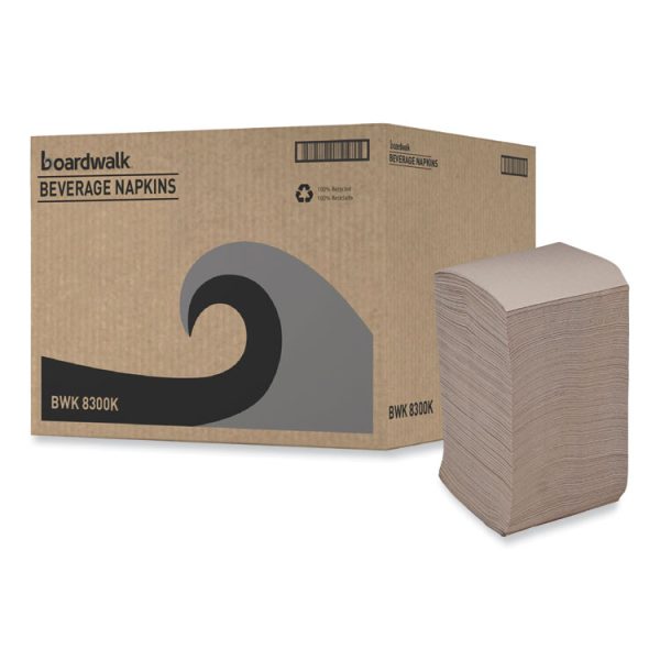 Beverage Napkins, 1-Ply, 9.5" X 9.5", Kraft, 500/pack, 8 Packs/carton - Image 9