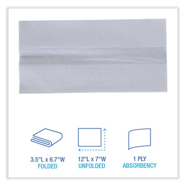 Tallfold Dispenser Napkin, 12" X 7", White, 500/pack, 20 Packs/carton - Image 2