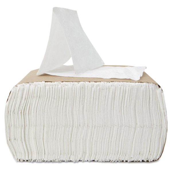Low-Fold Dispenser Napkins, 1-Ply, 7 x 12, White, 400/Pack, 20 Packs//Carton - Image 2