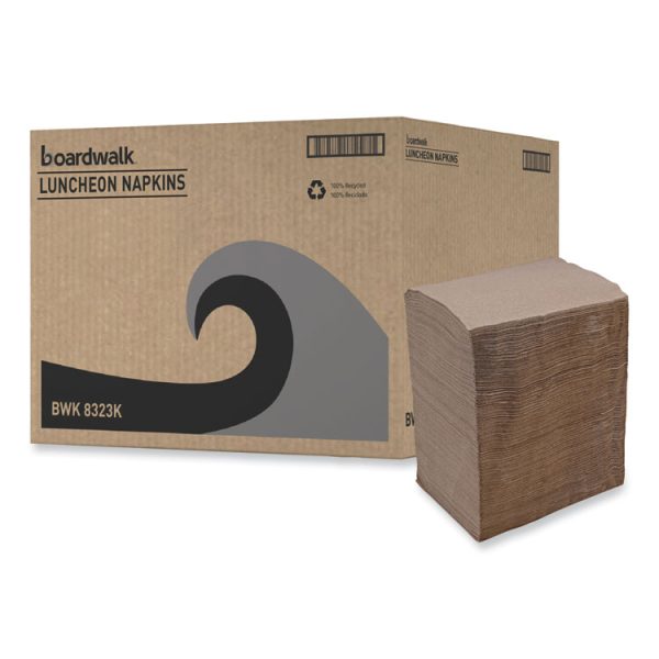 1/4-Fold Lunch Napkins, 1-Ply, 13 x 10, Kraft, 500/Pack, 12 Packs/Carton - Image 9