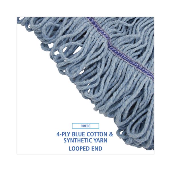 Mop Head, Loop-End, Cotton With Scrub Pad, Large, 12/carton - Image 4