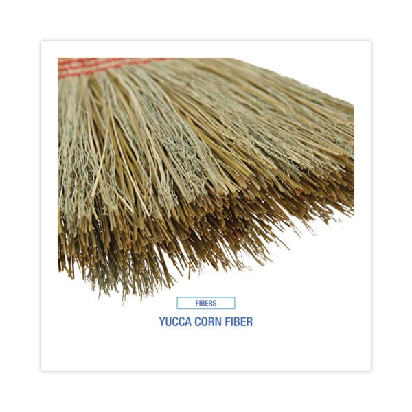 Parlor Broom, Yucca/corn Fiber Bristles, 56" Overall Length, Natural, 12/carton - Image 4