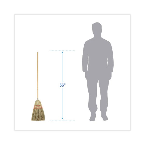 Parlor Broom, Yucca/corn Fiber Bristles, 56" Overall Length, Natural, 12/carton - Image 2