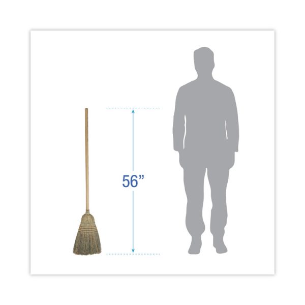 Warehouse Broom, Corn Fiber Bristles, 56" Overall Length, Natural - Image 2