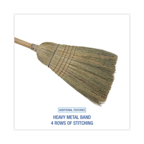 Warehouse Broom, Corn Fiber Bristles, 56" Overall Length, Natural - Image 3