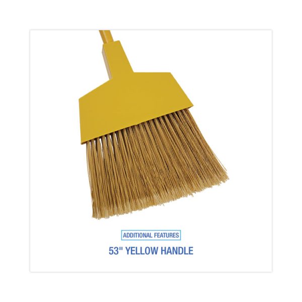 Poly Bristle Angler Broom, 53" Handle, Yellow, 12/carton - Image 3