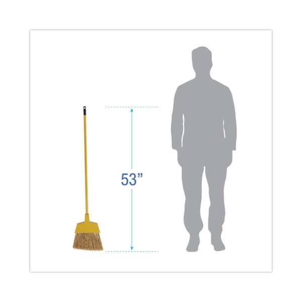Poly Bristle Angler Broom, 53" Handle, Yellow, 12/carton - Image 2