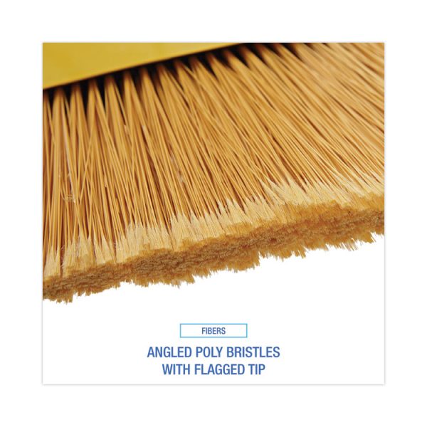 Poly Bristle Angler Broom, 53" Handle, Yellow, 12/carton - Image 4