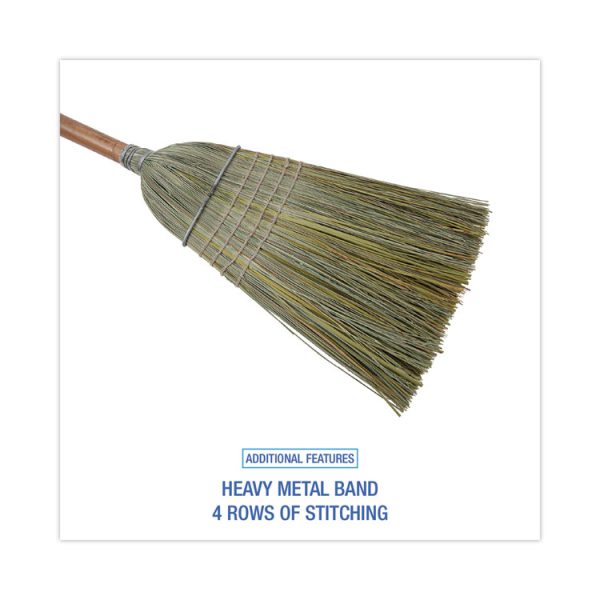 Warehouse Broom, Yucca Corn Fiber Bristles, 56" Overalll Length, Natural, 12/carton - Image 3