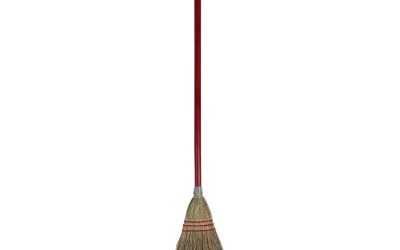 Corn Fiber Lobby/toy Broom, Corn Fiber Bristles, 39″ Overall Length, Red, 12/carton