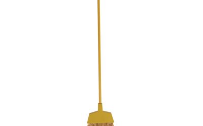 Corn Fiber Angled-Head Lobby Brooms, 55″ Handle, Yellow, 12/carton