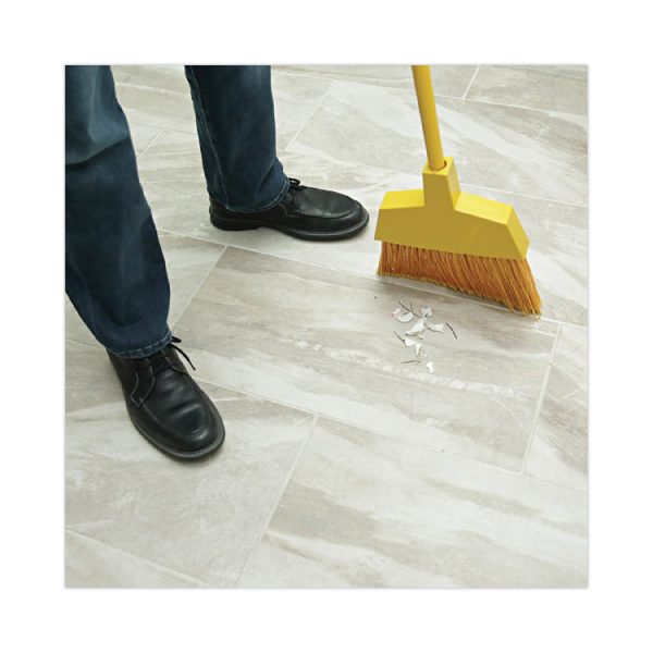 Corn Fiber Angled-Head Lobby Brooms, 55" Handle, Yellow, 12/carton - Image 5