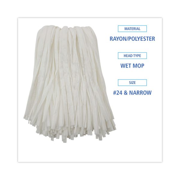 Nonwoven Cut End Edge Mop, Rayon/polyester, #24, White, 12/carton - Image 2