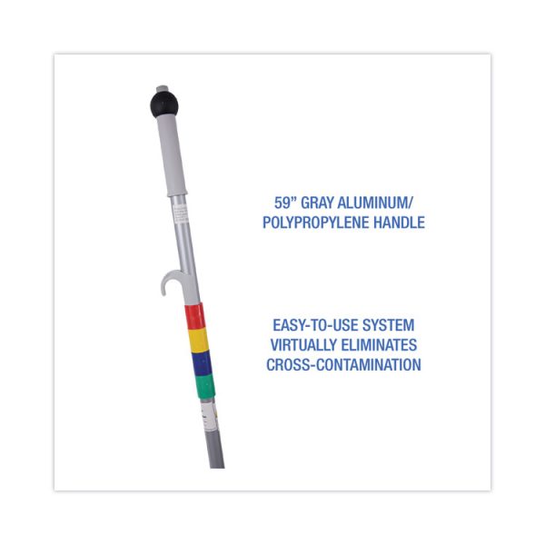 Bucketless Microfiber Mop System, 5 X 18 Blue Microfiber Head, 59" Gray Aluminum/polypropylene Handle - Image 3
