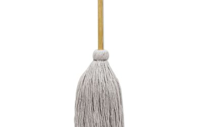 Cotton Deck Mop, #16 White Cotton Head, 50″ Wood Handle, 12/Carton