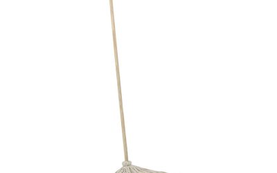 Cotton Deck Mop, #24 White Cotton Head, 50″ Wood Handle, 6/Carton