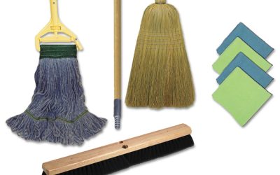 Cleaning Kit, Medium Blue Cotton/rayon/synthetic Head, 60″ Natural/yellow Wood/metal Handle