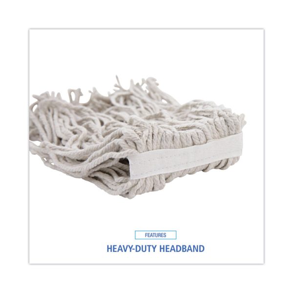 Mop Head, Cotton, Cut-End, White, 4-Ply, #16 Band, 12/carton - Image 6