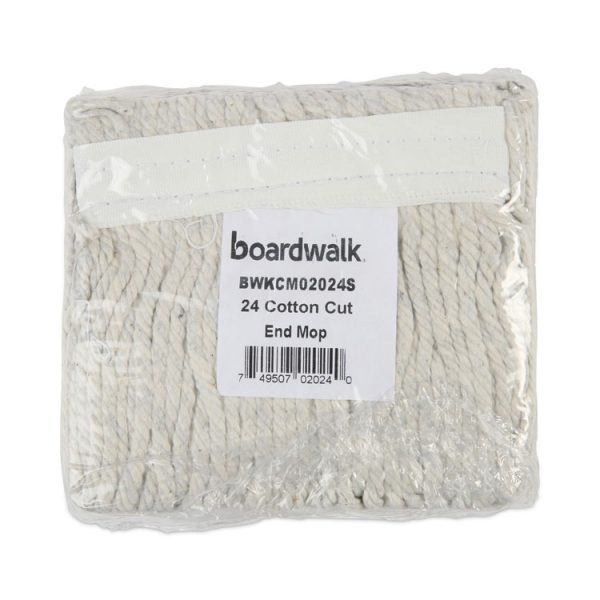 Banded Cotton Mop Head, #24, White, 12/carton - Image 2