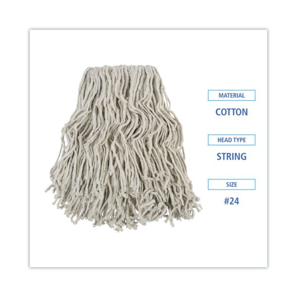 Banded Cotton Mop Head, #24, White, 12/carton - Image 3